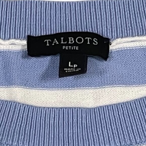 Talbots Petite Botanical Striped Crewneck Sweater – Size LP - Picture 5 of 11